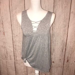 American eagle soft and sexy tye front blouse